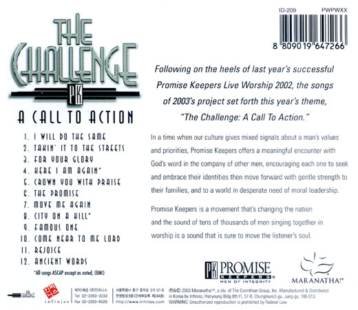 Promise Keepers - The Challenge : A Call To Action (CD)